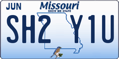 MO license plate SH2Y1U