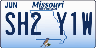 MO license plate SH2Y1W