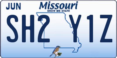 MO license plate SH2Y1Z