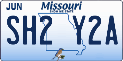 MO license plate SH2Y2A