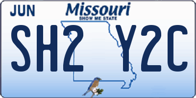 MO license plate SH2Y2C