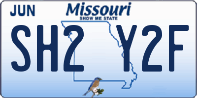 MO license plate SH2Y2F