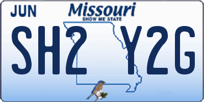 MO license plate SH2Y2G