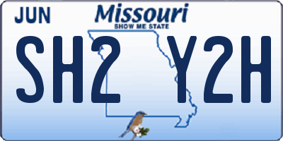 MO license plate SH2Y2H