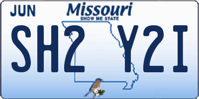 MO license plate SH2Y2I