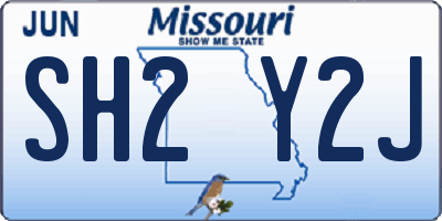 MO license plate SH2Y2J