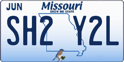 MO license plate SH2Y2L