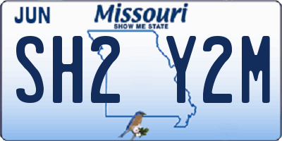 MO license plate SH2Y2M