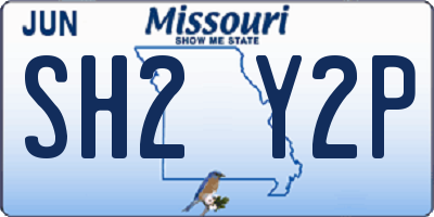 MO license plate SH2Y2P