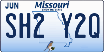 MO license plate SH2Y2Q