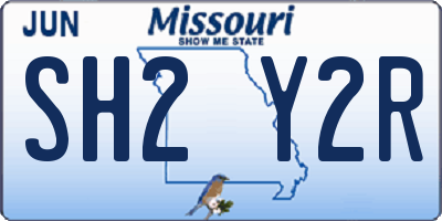 MO license plate SH2Y2R