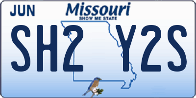 MO license plate SH2Y2S