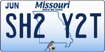 MO license plate SH2Y2T