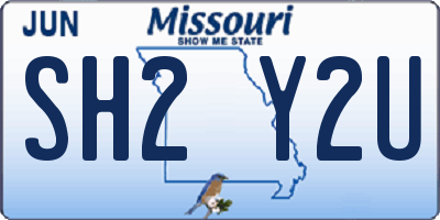 MO license plate SH2Y2U