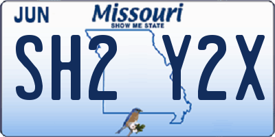 MO license plate SH2Y2X