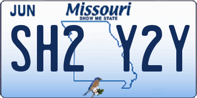 MO license plate SH2Y2Y