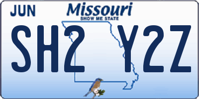 MO license plate SH2Y2Z