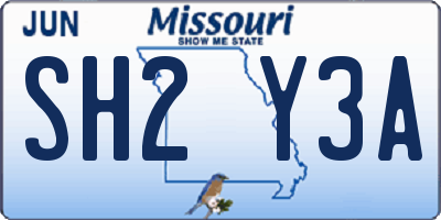 MO license plate SH2Y3A