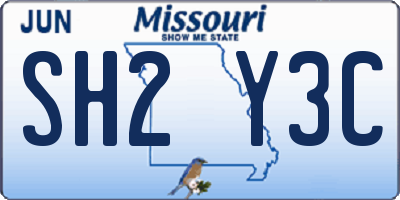 MO license plate SH2Y3C