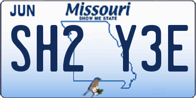 MO license plate SH2Y3E