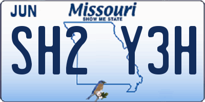 MO license plate SH2Y3H