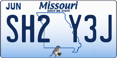 MO license plate SH2Y3J