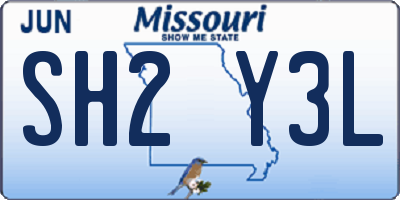 MO license plate SH2Y3L