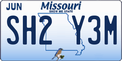 MO license plate SH2Y3M