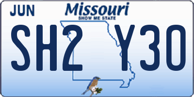 MO license plate SH2Y3O