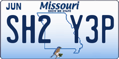 MO license plate SH2Y3P