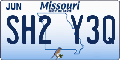 MO license plate SH2Y3Q