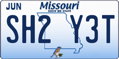 MO license plate SH2Y3T