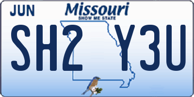 MO license plate SH2Y3U