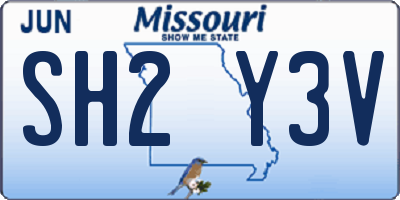 MO license plate SH2Y3V