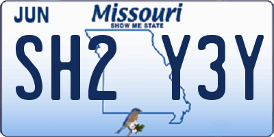 MO license plate SH2Y3Y