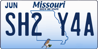 MO license plate SH2Y4A