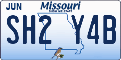 MO license plate SH2Y4B