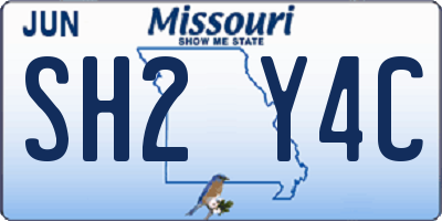 MO license plate SH2Y4C