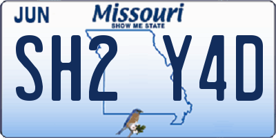 MO license plate SH2Y4D