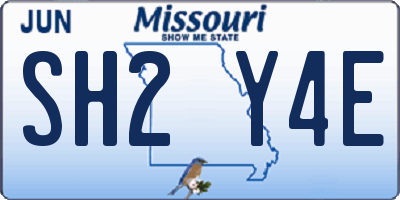 MO license plate SH2Y4E