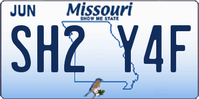 MO license plate SH2Y4F