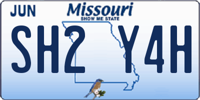 MO license plate SH2Y4H