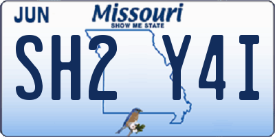 MO license plate SH2Y4I