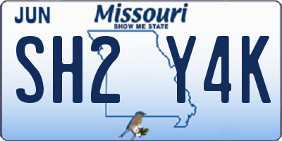 MO license plate SH2Y4K
