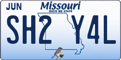 MO license plate SH2Y4L