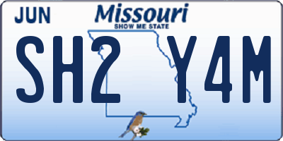 MO license plate SH2Y4M