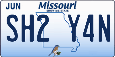 MO license plate SH2Y4N