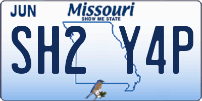 MO license plate SH2Y4P