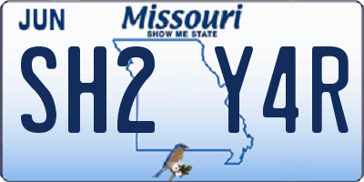 MO license plate SH2Y4R