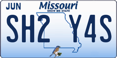 MO license plate SH2Y4S